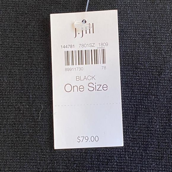 NWT J.JILL Black Merino Wool Tencel Poncho Minimalist Layering OS - NEW - Picture 6 of 13